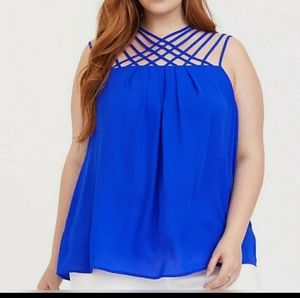 Electric Blue Strappy Tank Top
